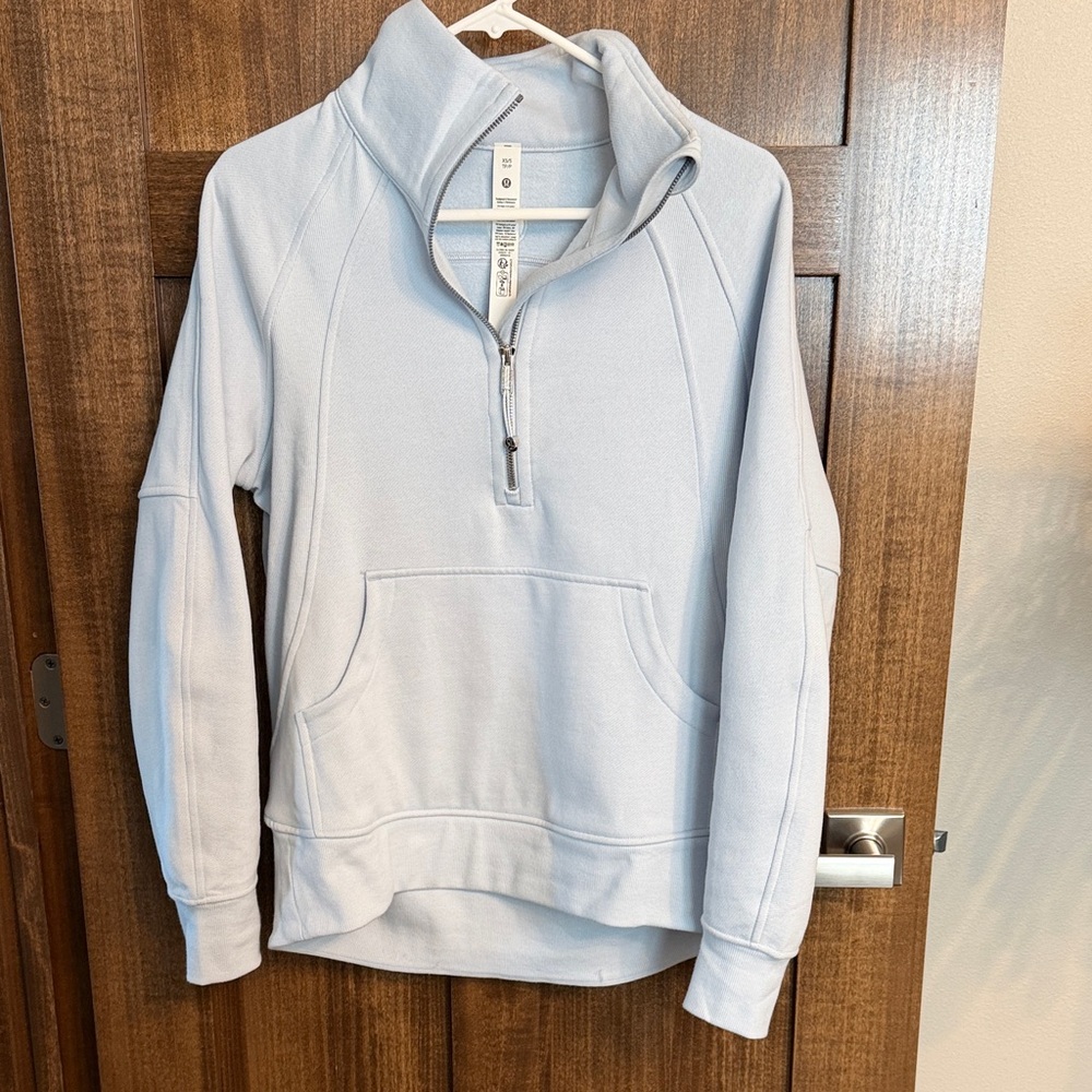 lululemon athletica Light Blue Half-Zip Scuba